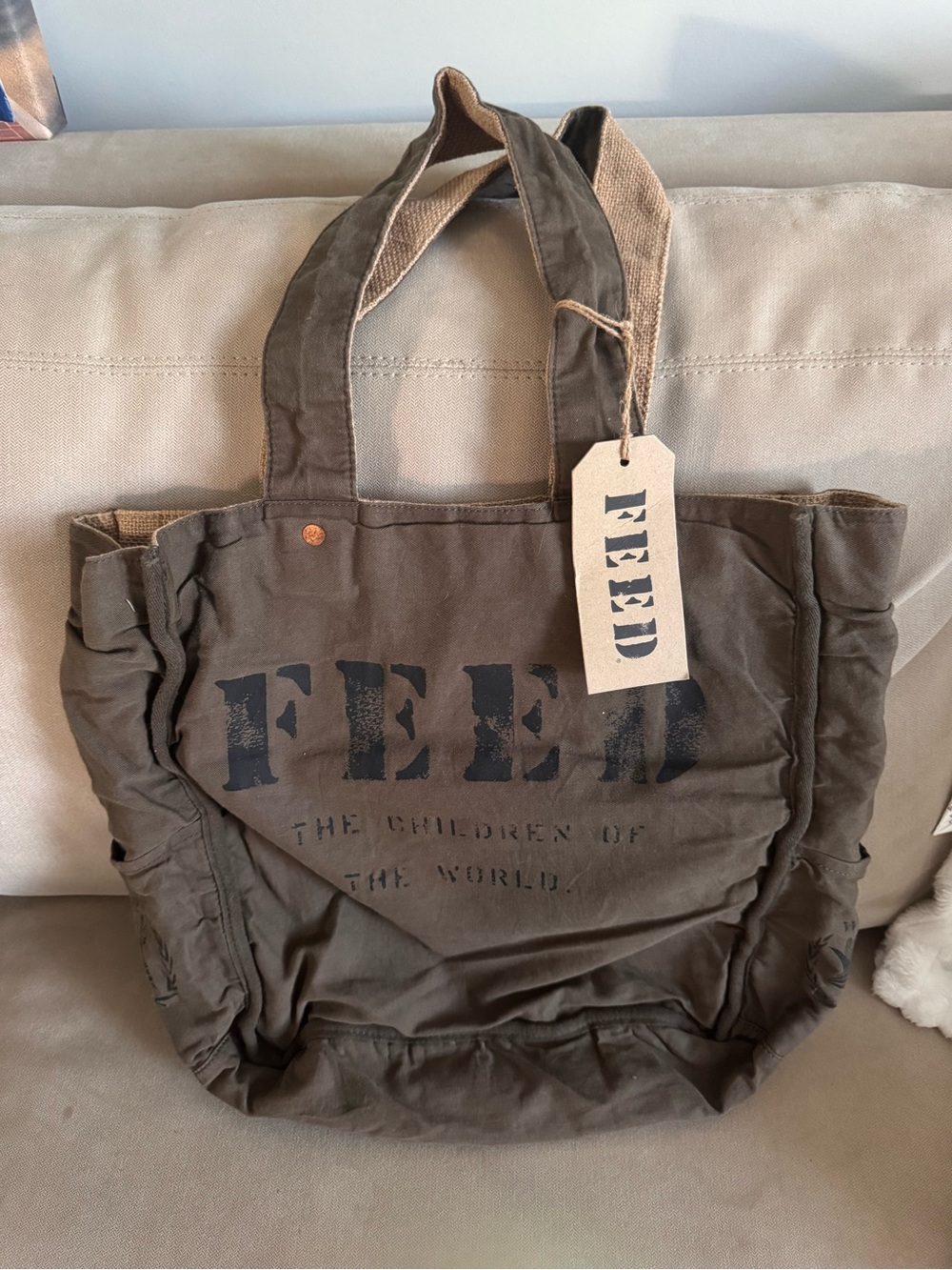 FEED Project Heritage Canvas & Burlap Tote Bag